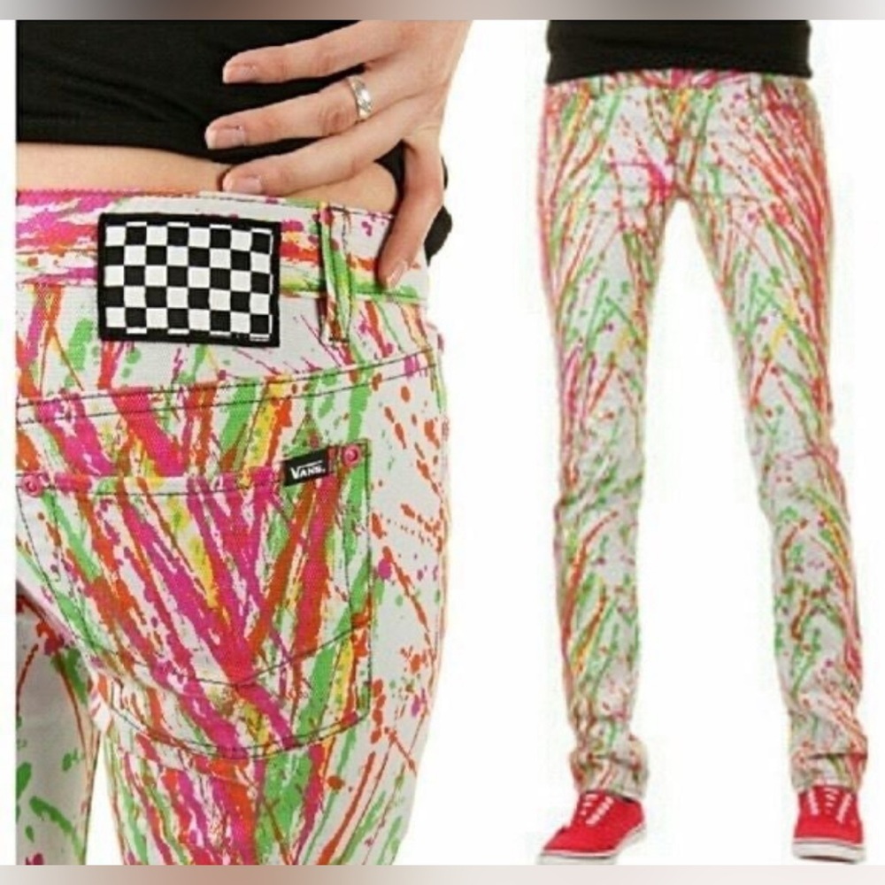Vans ultra skinny size 7, vibrant colored jeans